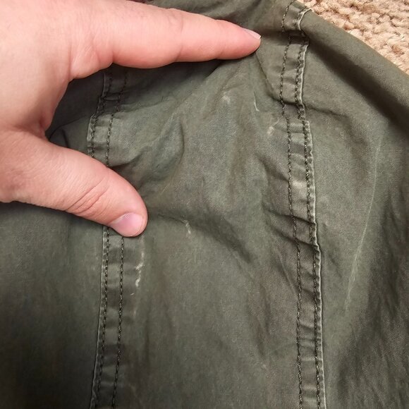 Levis Utility Jacket Womens Extra Small Green Hooded Military Anorack Coat - Picture 8 of 10